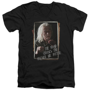 AN OFFCIALLY LICENSED HARRY POTTER OLIVANDER MEN'S V-NECK T-SHIRT BLACK