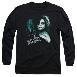 AN OFFCIALLY LICENSED HARRY POTTER BELLATRIX CLOSEUP MEN'S LONG SLEEVE T-SHIRT BLACK