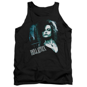 AN OFFCIALLY LICENSED HARRY POTTER BELLATRIX CLOSEUP ADULT UNISEX TANK TOP BLACK