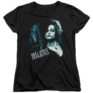 AN OFFCIALLY LICENSED HARRY POTTER BELLATRIX CLOSEUP WOMEN'S REGULAR FIT T-SHIRT BLACK