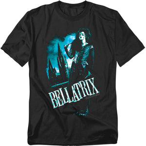 AN OFFCIALLY LICENSED HARRY POTTER BELLATRIX FULL BODY MEN'S REGULAR FIT T-SHIRT BLACK