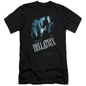 AN OFFCIALLY LICENSED HARRY POTTER BELLATRIX FULL BODY MEN'S PREMIUM SLIM FIT T-SHIRT BLACK