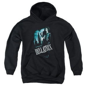 AN OFFCIALLY LICENSED HARRY POTTER BELLATRIX FULL BODY YOUTH HOODIE BLACK