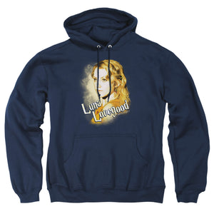 AN OFFCIALLY LICENSED HARRY POTTER LUNA CLOSEUP ADULT UNISEX PULLOVER HOODIE NAVY