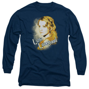 AN OFFCIALLY LICENSED HARRY POTTER LUNA CLOSEUP MEN'S LONG SLEEVE T-SHIRT NAVY