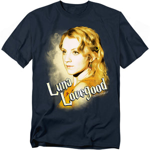 AN OFFCIALLY LICENSED HARRY POTTER LUNA CLOSEUP MEN'S REGULAR FIT T-SHIRT NAVY