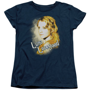 AN OFFCIALLY LICENSED HARRY POTTER LUNA CLOSEUP WOMEN'S REGULAR FIT T-SHIRT NAVY