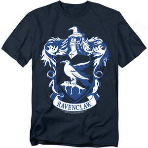 AN OFFCIALLY LICENSED HARRY POTTER RAVENCLAW CREST MEN'S REGULAR FIT T-SHIRT NAVY