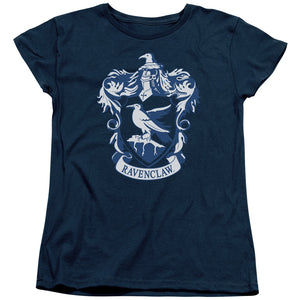 AN OFFCIALLY LICENSED HARRY POTTER RAVENCLAW CREST WOMEN'S REGULAR FIT T-SHIRT NAVY