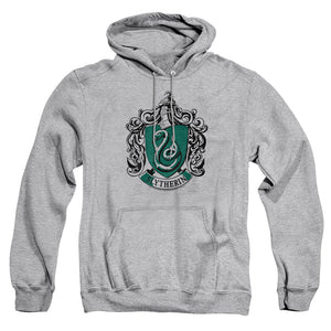 AN OFFCIALLY LICENSED HARRY POTTER SLYTHERIN CREST ADULT UNISEX PULLOVER HOODIE ATHLETIC HEATHER