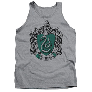 AN OFFCIALLY LICENSED HARRY POTTER SLYTHERIN CREST ADULT UNISEX TANK TOP ATHLETIC HEATHER