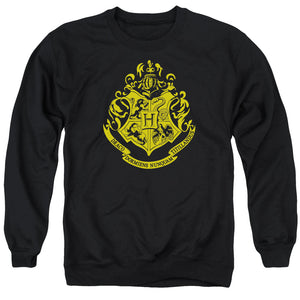 AN OFFCIALLY LICENSED HARRY POTTER HOGWARTS CREST ADULT UNISEX CREWNECK SWEATSHIRT BLACK
