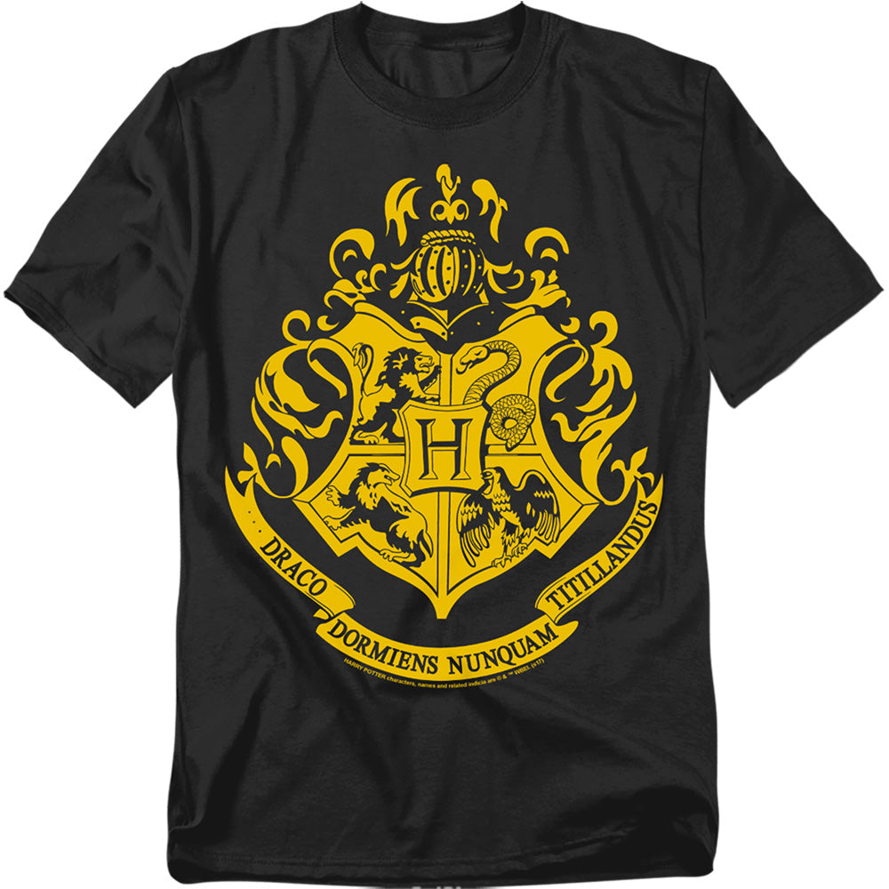 Harry Potter Hogwarts Crest Licensed Adult Unisex T-Shirt Regular Fit Tee SM-3X