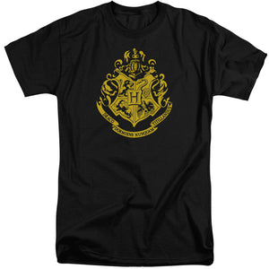 AN OFFCIALLY LICENSED HARRY POTTER HOGWARTS CREST MEN'S TALL FIT T-SHIRT BLACK