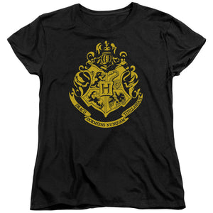 AN OFFCIALLY LICENSED HARRY POTTER HOGWARTS CREST WOMEN'S REGULAR FIT T-SHIRT ATHLETIC HEATHER