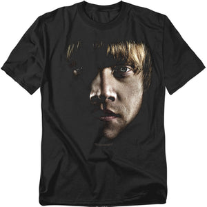 AN OFFCIALLY LICENSED HARRY POTTER RON POSTER HEAD MEN'S REGULAR FIT T-SHIRT BLACK