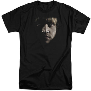 AN OFFCIALLY LICENSED HARRY POTTER RON POSTER HEAD MEN'S TALL FIT T-SHIRT BLACK