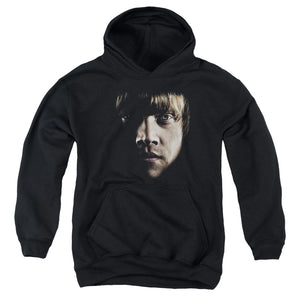 AN OFFCIALLY LICENSED HARRY POTTER RON POSTER HEAD YOUTH HOODIE BLACK