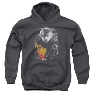 AN OFFCIALLY LICENSED HARRY POTTER RON PORTRAIT YOUTH HOODIE CHARCOAL