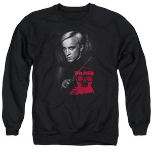 AN OFFCIALLY LICENSED HARRY POTTER DRACO PORTRAIT ADULT UNISEX CREWNECK SWEATSHIRT BLACK