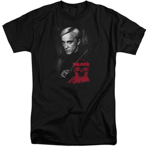 AN OFFCIALLY LICENSED HARRY POTTER DRACO PORTRAIT MEN'S TALL FIT T-SHIRT BLACK