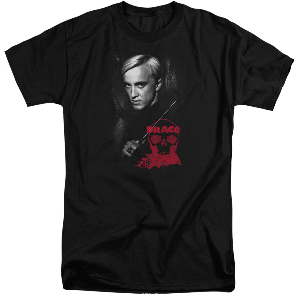 AN OFFCIALLY LICENSED HARRY POTTER DRACO PORTRAIT MEN'S TALL FIT T-SHIRT BLACK