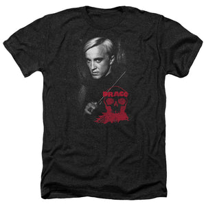 AN OFFCIALLY LICENSED HARRY POTTER DRACO PORTRAIT MEN'S HEATHER T-SHIRT CHARCOAL