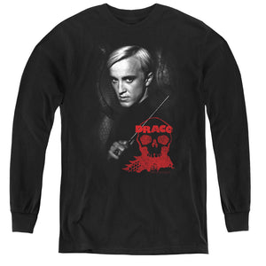 AN OFFCIALLY LICENSED HARRY POTTER DRACO PORTRAIT YOUTH LONG SLEEVE T-SHIRT BLACK