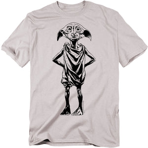 AN OFFCIALLY LICENSED HARRY POTTER DOBBY MEN'S REGULAR FIT T-SHIRT SILVER