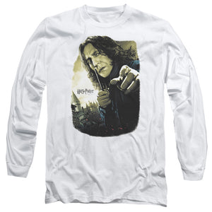 AN OFFCIALLY LICENSED HARRY POTTER SNAPE POSTER MEN'S LONG SLEEVE T-SHIRT WHITE