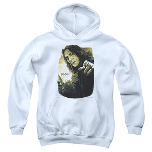 AN OFFCIALLY LICENSED HARRY POTTER SNAPE POSTER YOUTH HOODIE WHITE