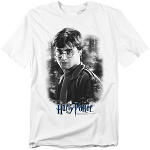 AN OFFCIALLY LICENSED HARRY POTTER HARRY IN THE WOODS MEN'S REGULAR FIT T-SHIRT WHITE