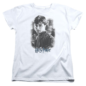 AN OFFCIALLY LICENSED HARRY POTTER HARRY IN THE WOODS WOMEN'S REGULAR FIT T-SHIRT WHITE