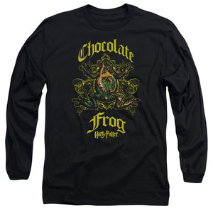 AN OFFCIALLY LICENSED HARRY POTTER CHOCOLATE FROG MEN'S LONG SLEEVE T-SHIRT BLACK