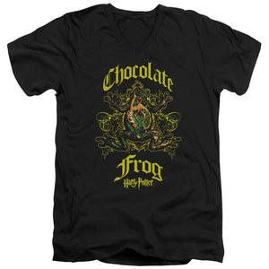 AN OFFCIALLY LICENSED HARRY POTTER CHOCOLATE FROG MEN'S V-NECK T-SHIRT BLACK