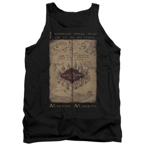 AN OFFCIALLY LICENSED HARRY POTTER MARAUDERS MAP WORDS ADULT UNISEX TANK TOP BLACK