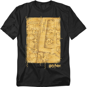 AN OFFCIALLY LICENSED HARRY POTTER MARAUDERS MAP INTERIOR MEN'S REGULAR FIT T-SHIRT BLACK