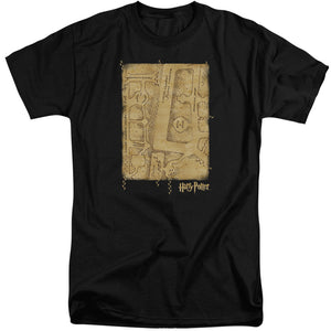 AN OFFCIALLY LICENSED HARRY POTTER MARAUDERS MAP INTERIOR MEN'S TALL FIT T-SHIRT BLACK