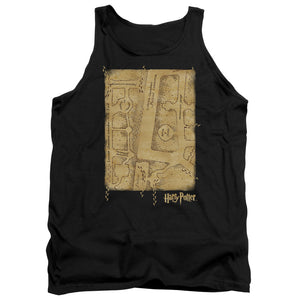 AN OFFCIALLY LICENSED HARRY POTTER MARAUDERS MAP INTERIOR ADULT UNISEX TANK TOP BLACK