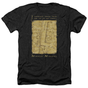 AN OFFCIALLY LICENSED HARRY POTTER MARAUDERS MAP INTERIOR WORDS MEN'S HEATHER T-SHIRT CHARCOAL