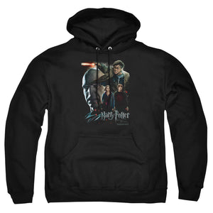 AN OFFCIALLY LICENSED HARRY POTTER FINAL FIGHT ADULT UNISEX PULLOVER HOODIE BLACK