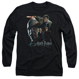 AN OFFCIALLY LICENSED HARRY POTTER FINAL FIGHT MEN'S LONG SLEEVE T-SHIRT BLACK
