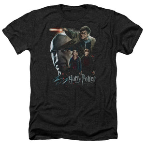 AN OFFCIALLY LICENSED HARRY POTTER FINAL FIGHT MEN'S HEATHER T-SHIRT CHARCOAL