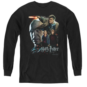 AN OFFCIALLY LICENSED HARRY POTTER FINAL FIGHT YOUTH LONG SLEEVE T-SHIRT BLACK