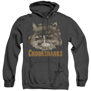 AN OFFCIALLY LICENSED HARRY POTTER CROOKSHANKS ADULT UNISEX HEATHER PULLOVER HOODIE BLACK
