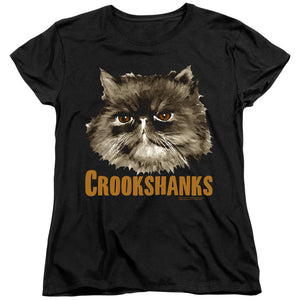 AN OFFCIALLY LICENSED HARRY POTTER CROOKSHANKS WOMEN'S REGULAR FIT T-SHIRT BLACK
