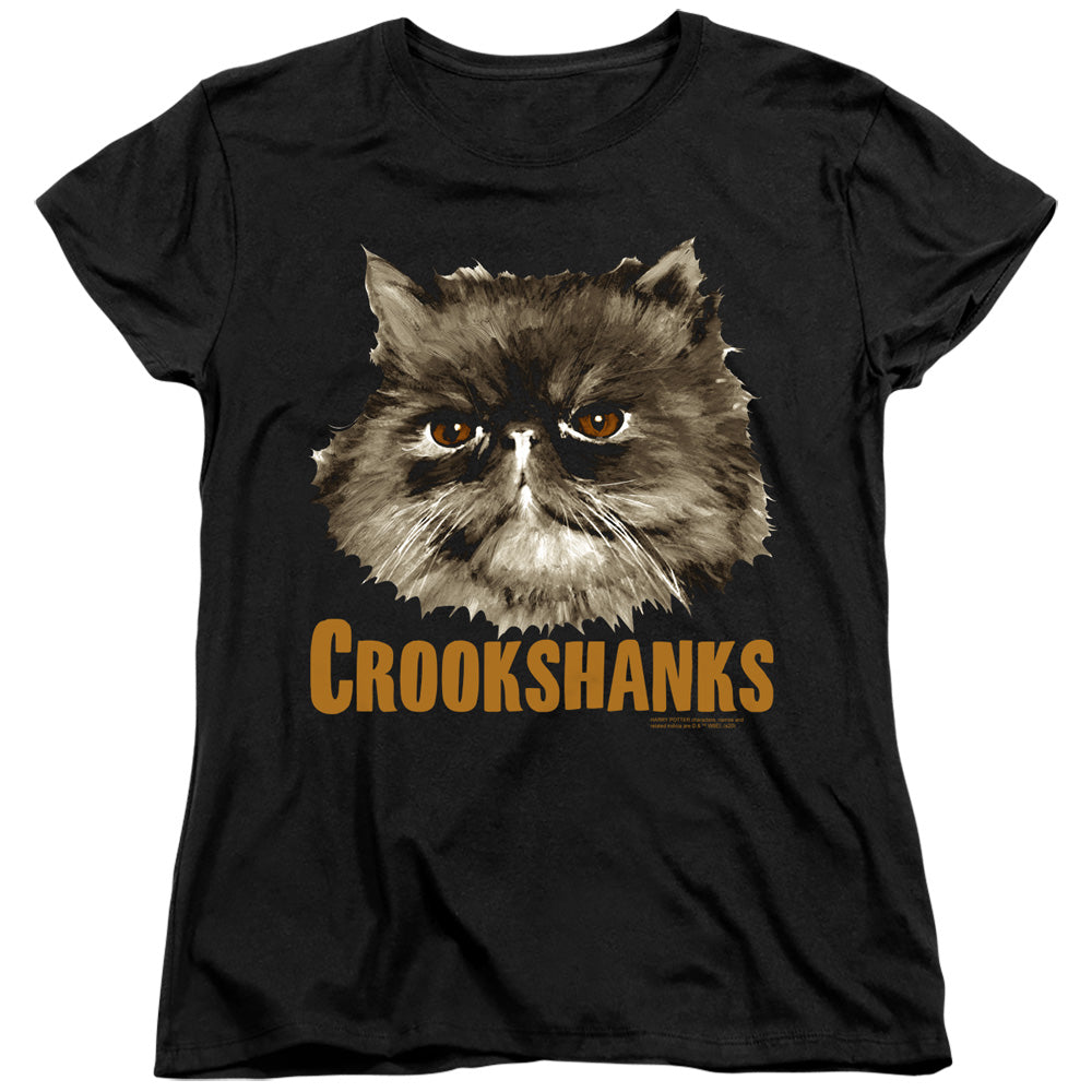 AN OFFCIALLY LICENSED HARRY POTTER CROOKSHANKS WOMEN'S REGULAR FIT T-SHIRT BLACK