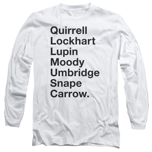 AN OFFCIALLY LICENSED HARRY POTTER PROFESSORS MEN'S LONG SLEEVE T-SHIRT WHITE