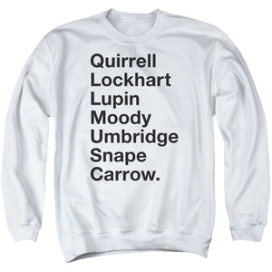 AN OFFCIALLY LICENSED HARRY POTTER PROFESSORS ADULT UNISEX CREWNECK SWEATSHIRT WHITE