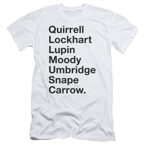 AN OFFCIALLY LICENSED HARRY POTTER PROFESSORS MEN'S PREMIUM SLIM FIT T-SHIRT WHITE